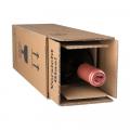[17531] Flaschenversandkarton 1er für Wein oder Sekt 106x106x420 mm 2-wellig braun